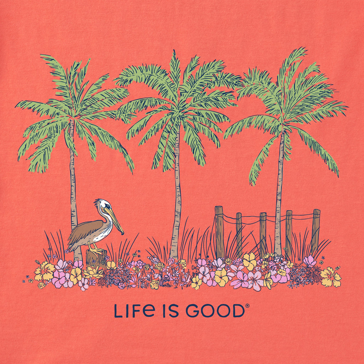 Women's Pelican Palm Flowerbed Short Sleeve Vee product image 4