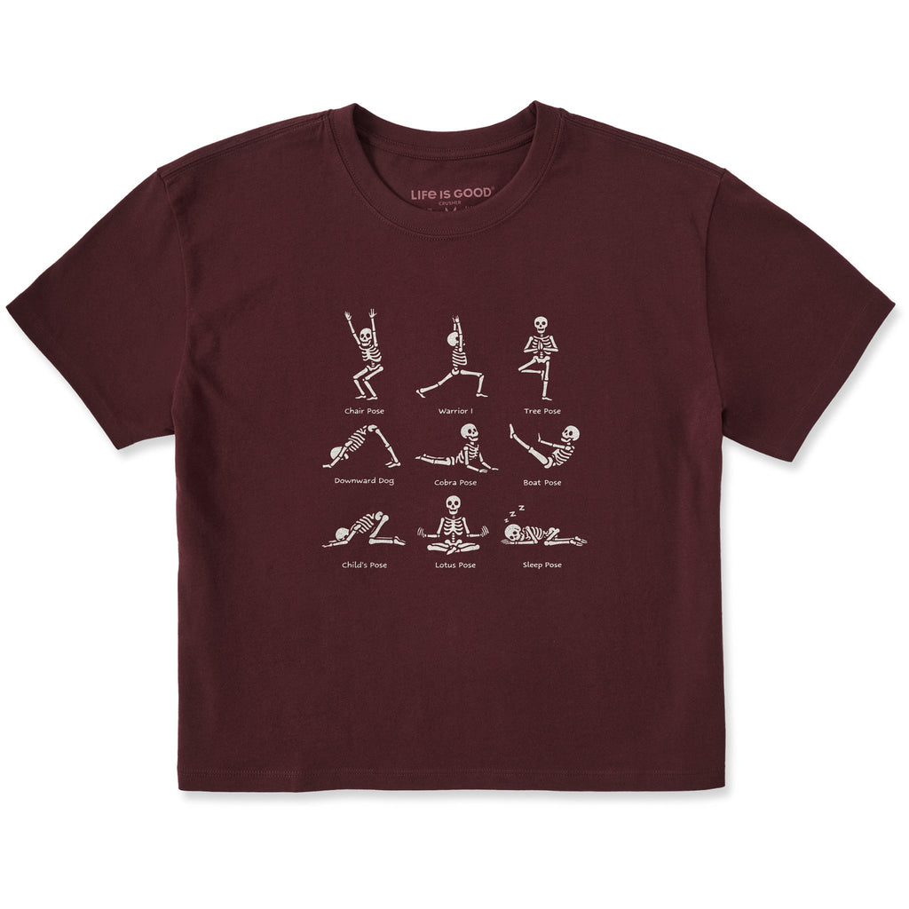 Women's Skeleton Yoga Poses Short Sleeve Crusher Boxy Tee product image 7
