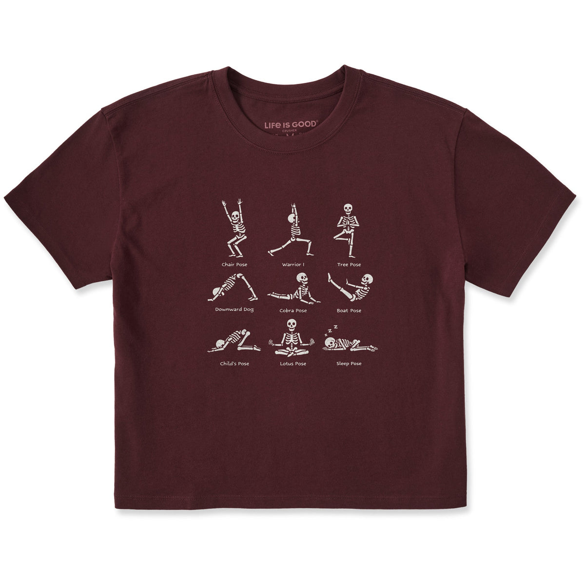 Women's Skeleton Yoga Poses Short Sleeve Crusher Boxy Tee product image 7