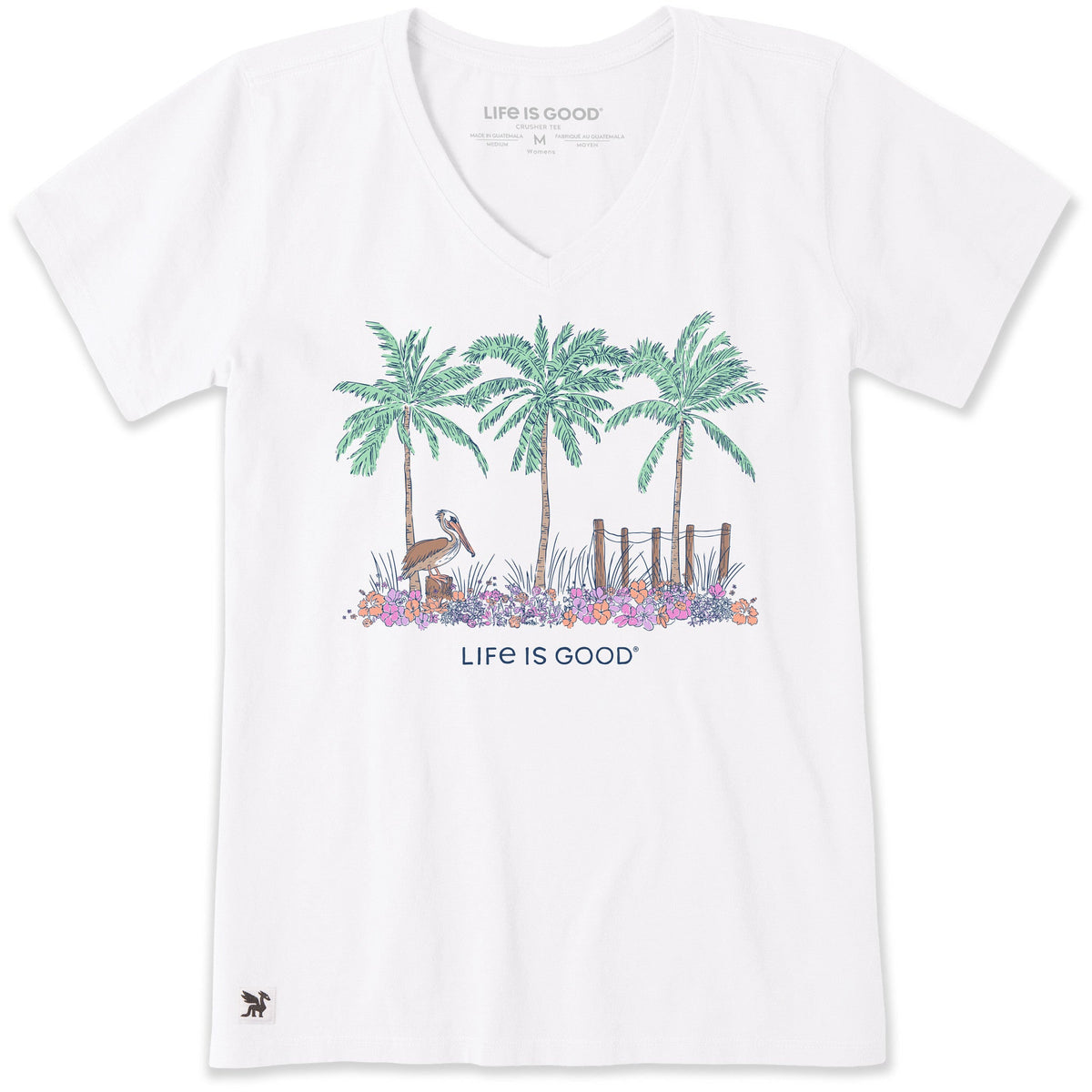 Women's Pelican Palm Flowerbed Short Sleeve Vee product image 7