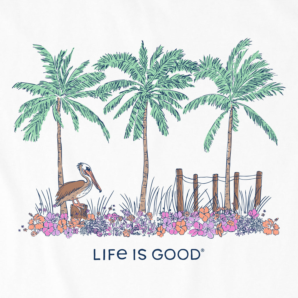 Women's Pelican Palm Flowerbed Short Sleeve Vee product image 8