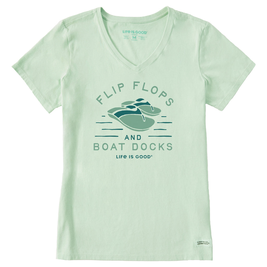 Women's Flip Flops & Boat Docks LIG Short Sleeve Crusher Vee