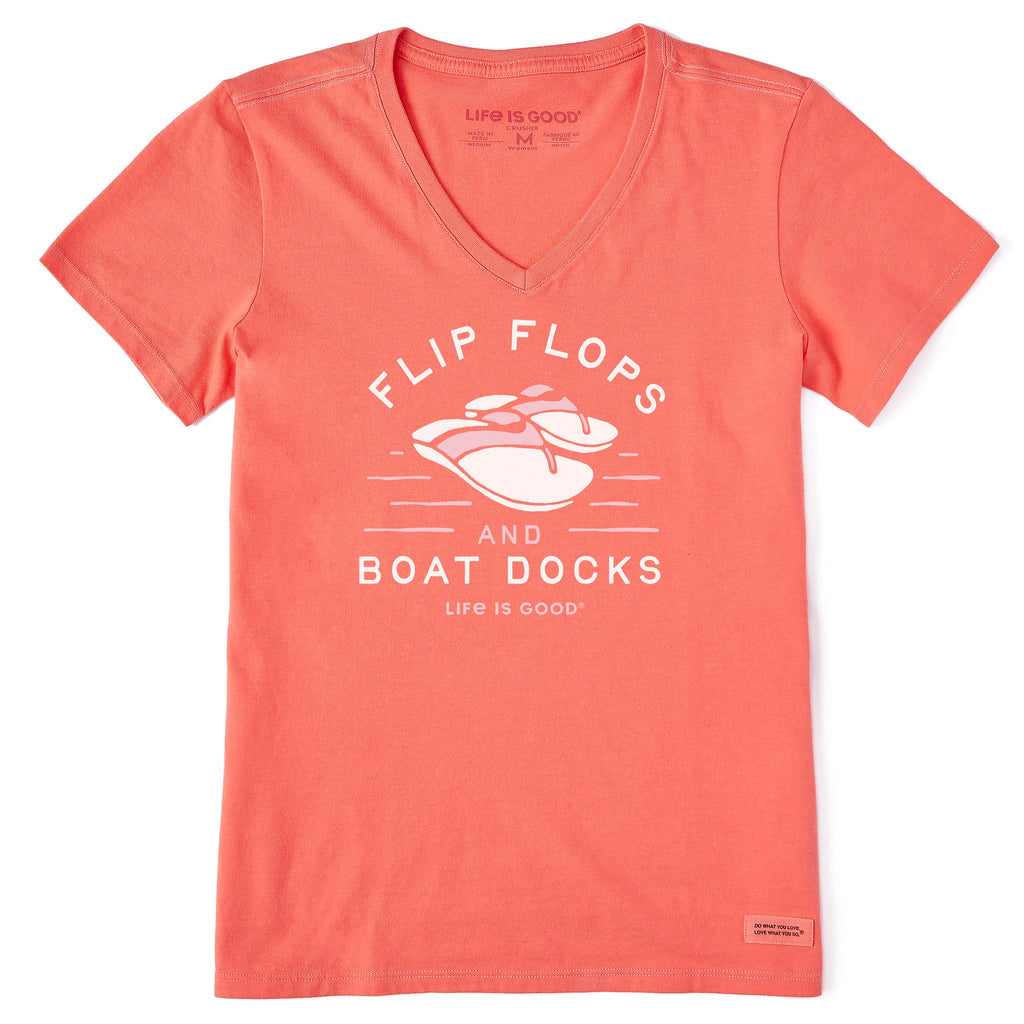 Women's Flip Flops & Boat Docks LIG Short Sleeve Crusher Vee