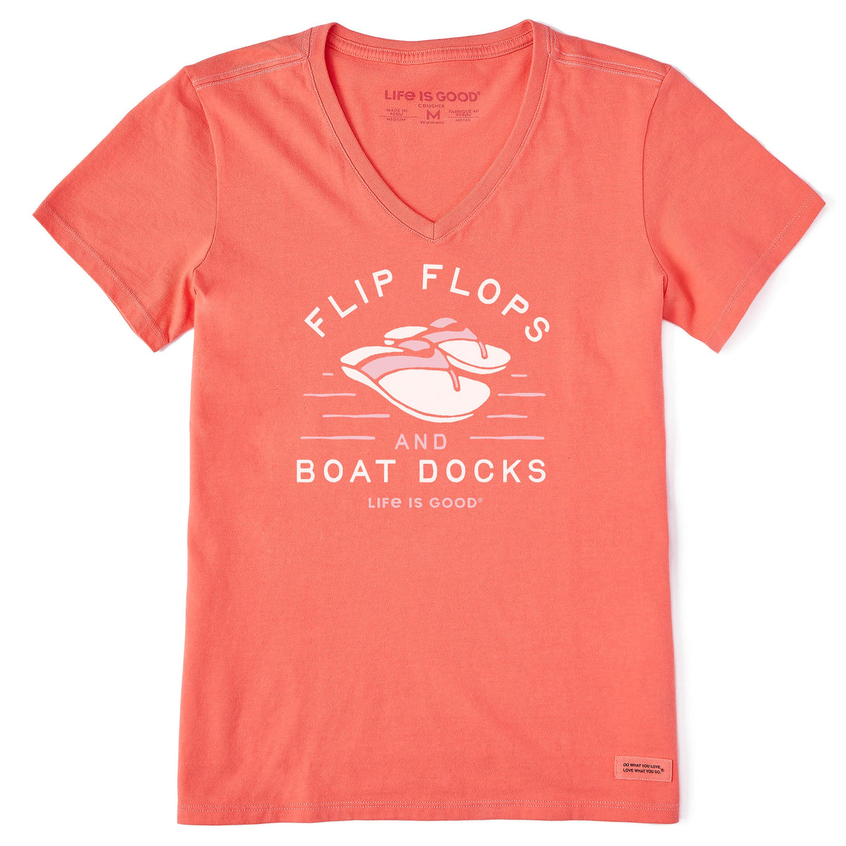 Women's Flip Flops & Boat Docks LIG Short Sleeve Crusher Vee