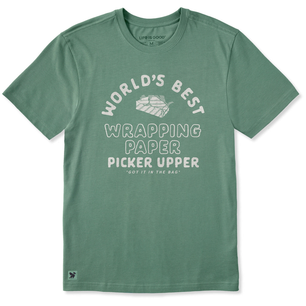 Men's World's Best Wrapping Paper Picker Upper Short Sleeve Crusher Tee