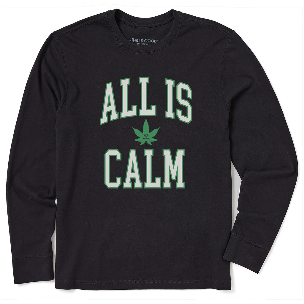 Men's All is Calm Weed Arch Long Sleeve Crusher Tee product image 3