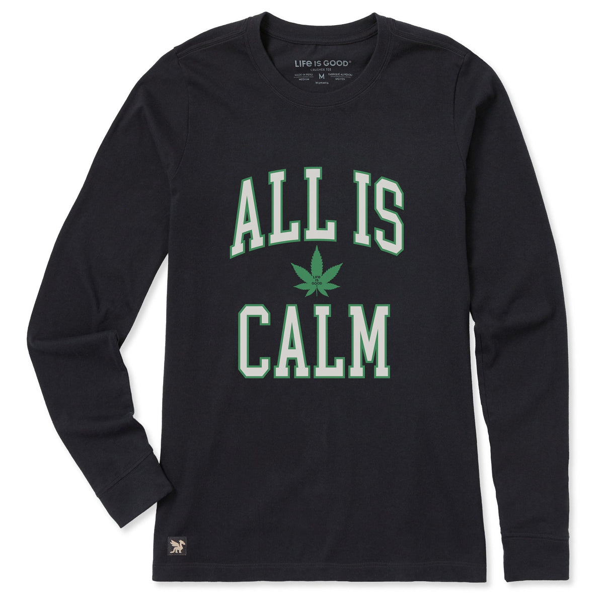 Women's All is Calm Weed Arch Long Sleeve Crusher Tee product image 3